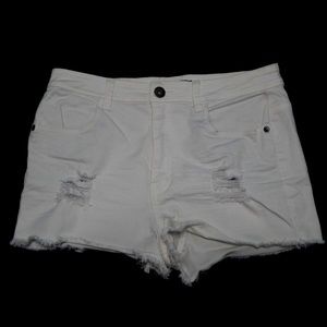 White Jean Shorts